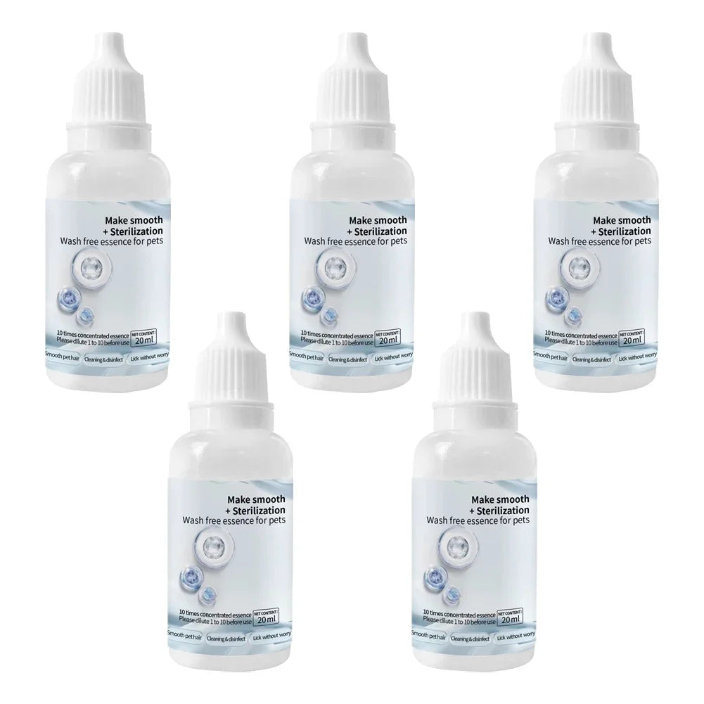 Cat and Dog Grooming Essence: 3-5 Pieces Steam Brush Wash-Free Hair Serum for Effective Pet Cleaning and Depilation
