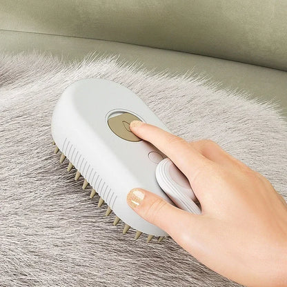Steam Pet Brush 3-in-1 Grooming Tool for Dogs and Cats - Massage, Spray, and Hair Removal Comb