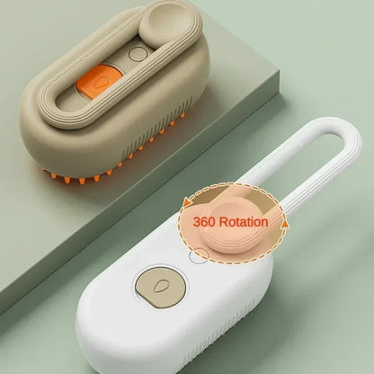 Steam Pet Brush 3-in-1 Grooming Tool for Dogs and Cats - Massage, Spray, and Hair Removal Comb