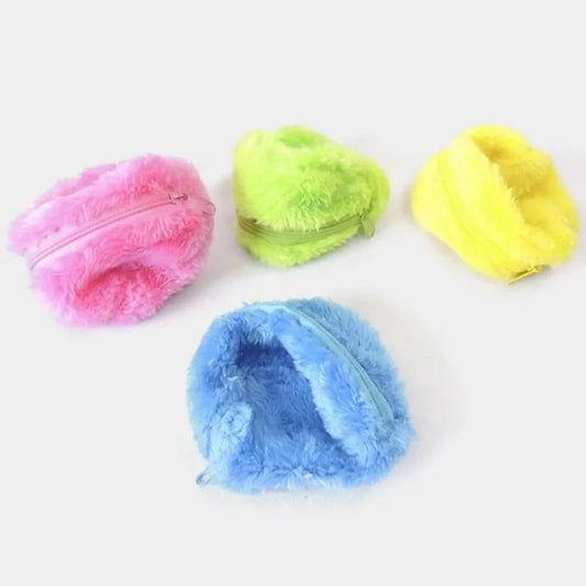Automatic Rolling Ball Pet Toy with Plush Cover and Dust Cleaning Functionality