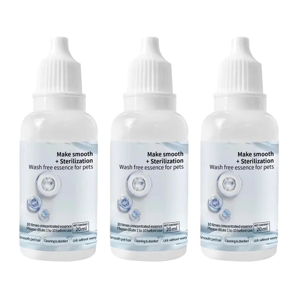 Cat and Dog Grooming Essence: 3-5 Pieces Steam Brush Wash-Free Hair Serum for Effective Pet Cleaning and Depilation