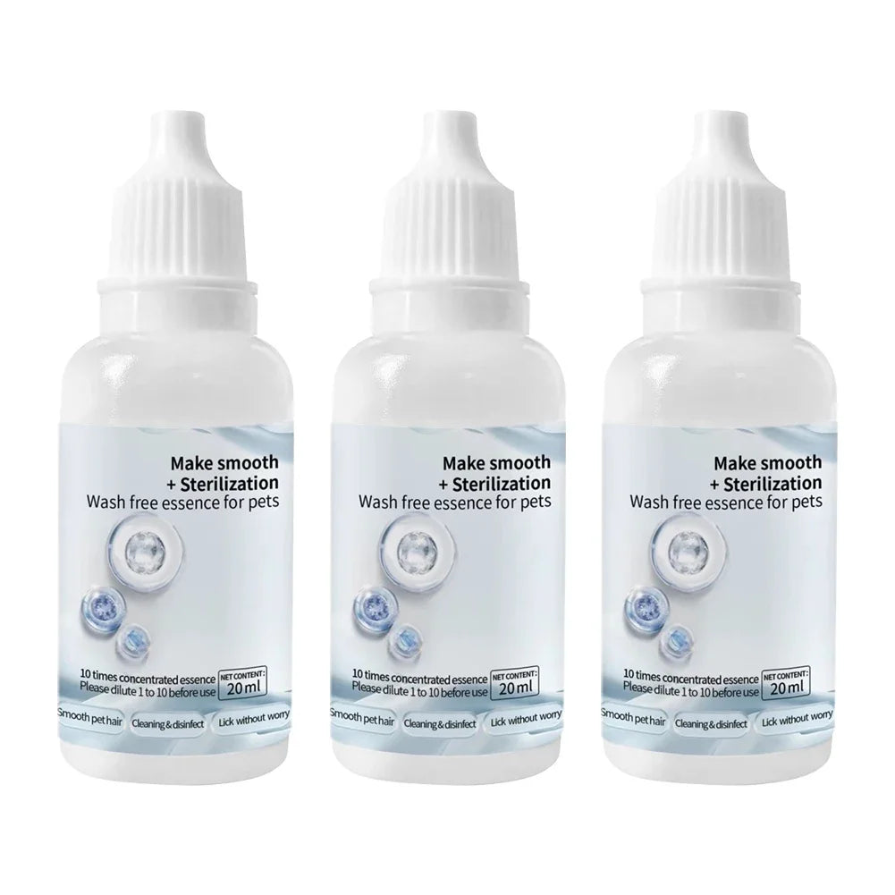 Cat and Dog Grooming Essence: 3-5 Pieces Steam Brush Wash-Free Hair Serum for Effective Pet Cleaning and Depilation