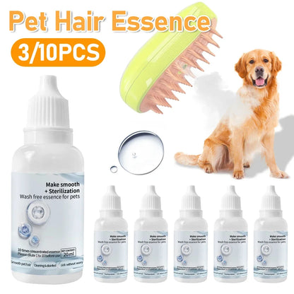 Cat and Dog Grooming Essence: 3-5 Pieces Steam Brush Wash-Free Hair Serum for Effective Pet Cleaning and Depilation