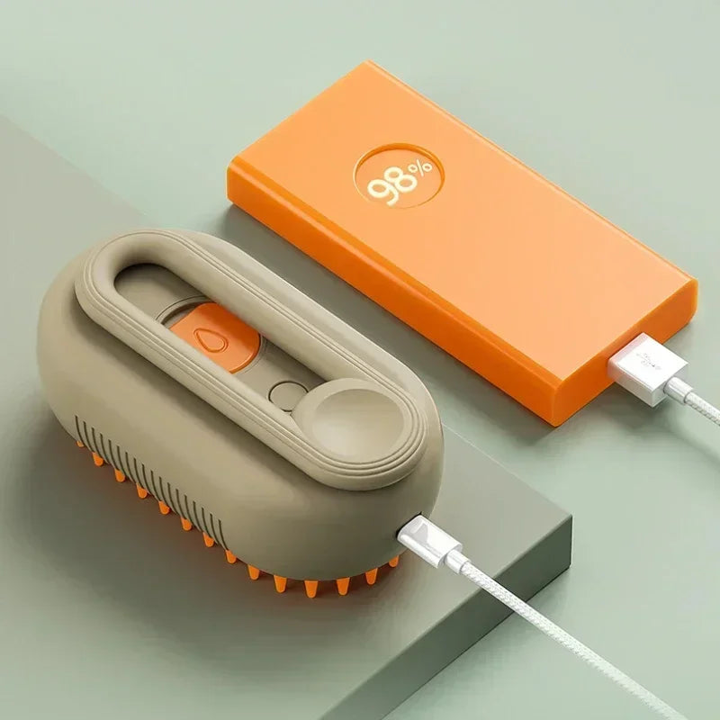 Steam Pet Brush 3-in-1 Grooming Tool for Dogs and Cats - Massage, Spray, and Hair Removal Comb