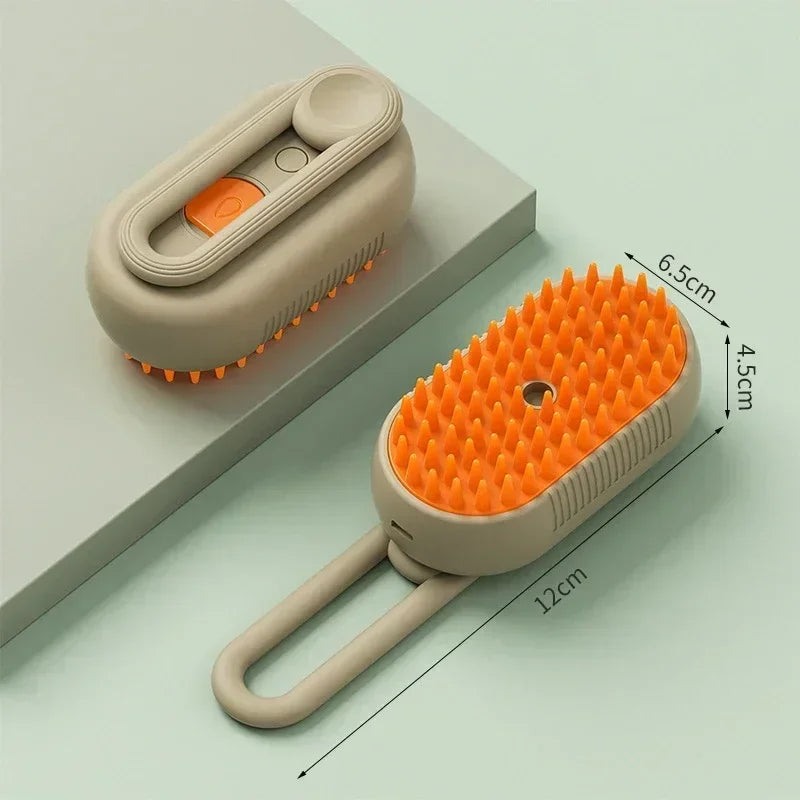 Steam Pet Brush 3-in-1 Grooming Tool for Dogs and Cats - Massage, Spray, and Hair Removal Comb