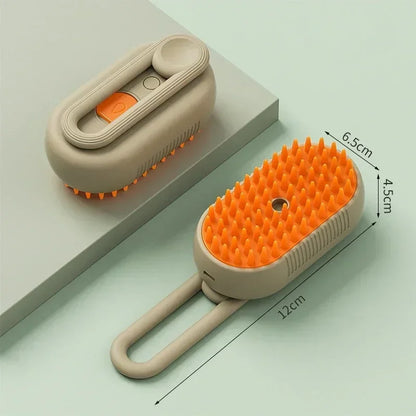 Steam Pet Brush 3-in-1 Grooming Tool for Dogs and Cats - Massage, Spray, and Hair Removal Comb